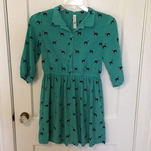 Dog print shirt dress